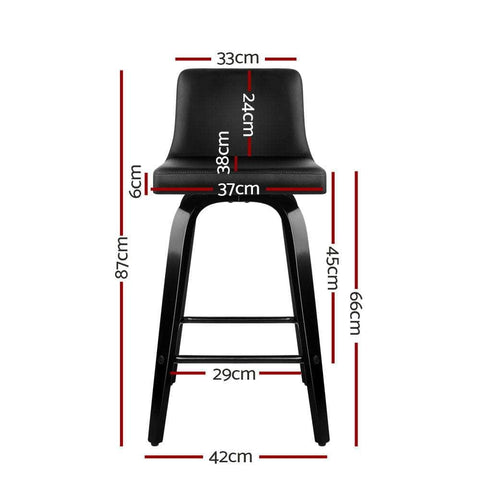 Bar Stools Kitchen Leather Barstools Swivel Wooden Chairs X4