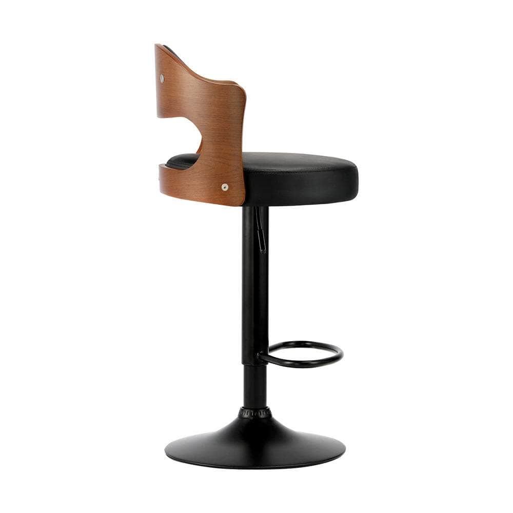 Bar Stools Kitchen Swivel Barstool Chair Gas Lift Metal Leather x2