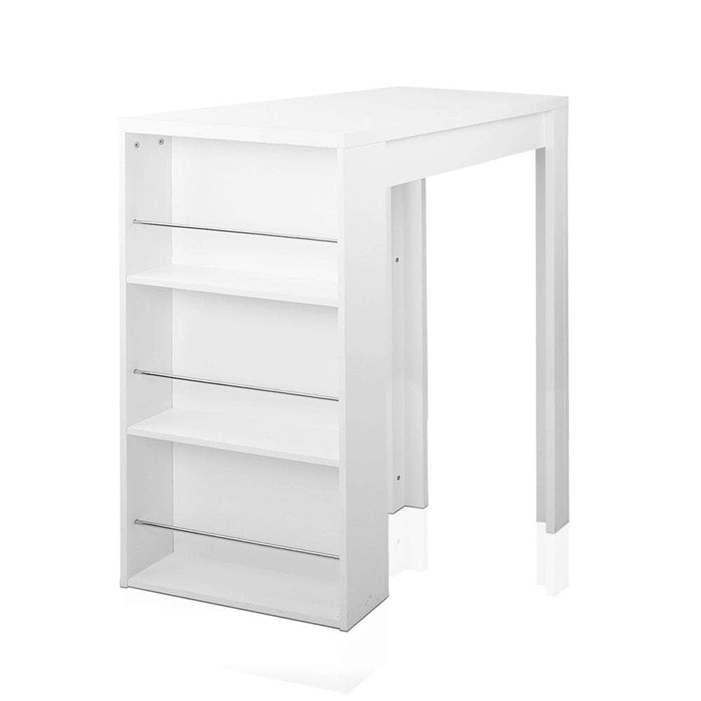 Bar Table 3-Tier Storage Shelves White