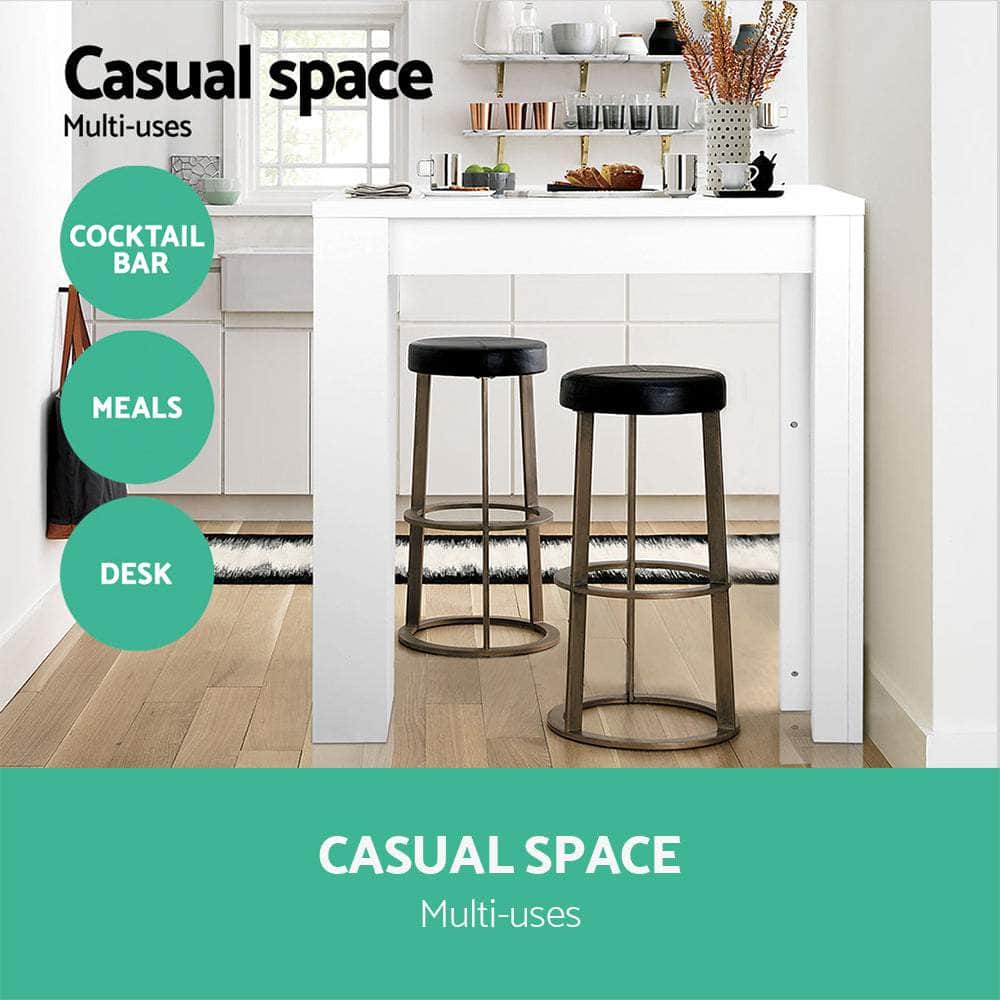Bar Table 3-Tier Storage Shelves White