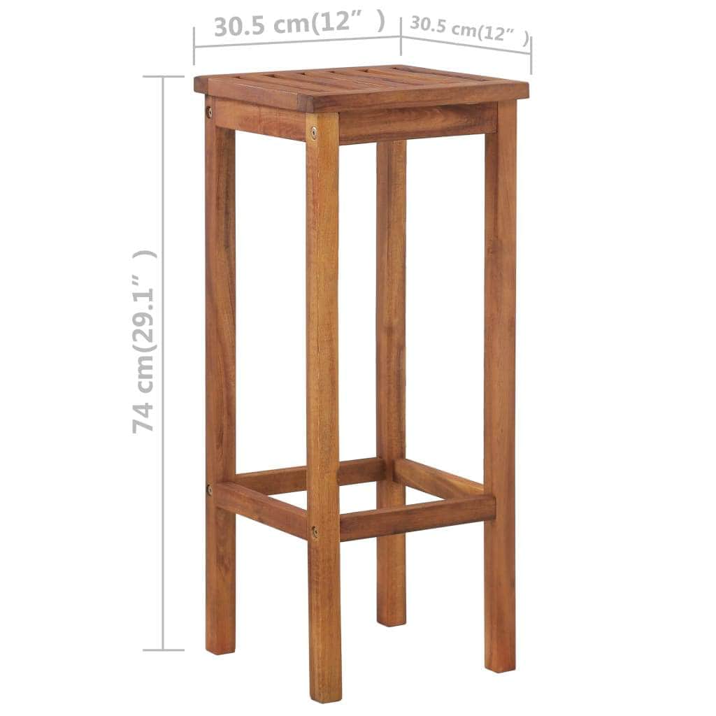 Bar Table and Chair Set 3 Pieces Solid Acacia Wood - Simple deals