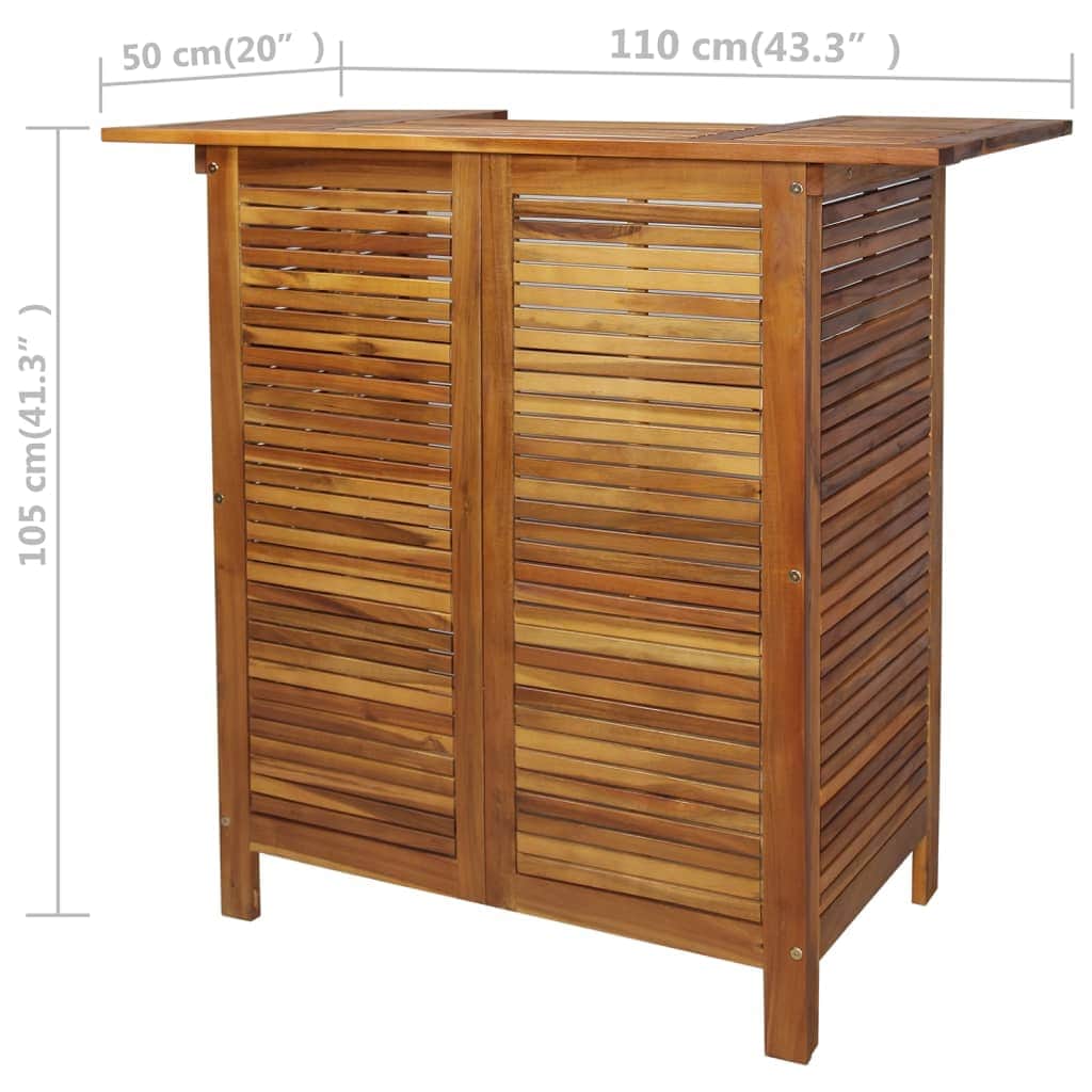 Bar Table and Chair Set 3 Pieces Solid Acacia Wood - Simple deals