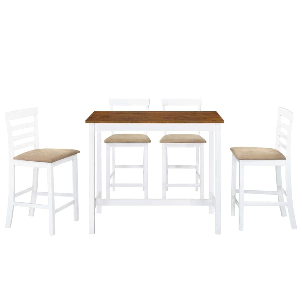 Bar Table and Stool Set 3 Pieces MDF Dark Brown, Brown colour