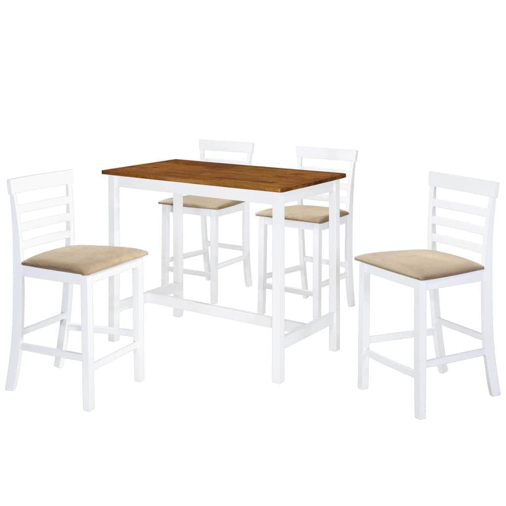 Bar Table and Stool Set 3 Pieces MDF Dark Brown with Kitchen & Dining Furniture Sets