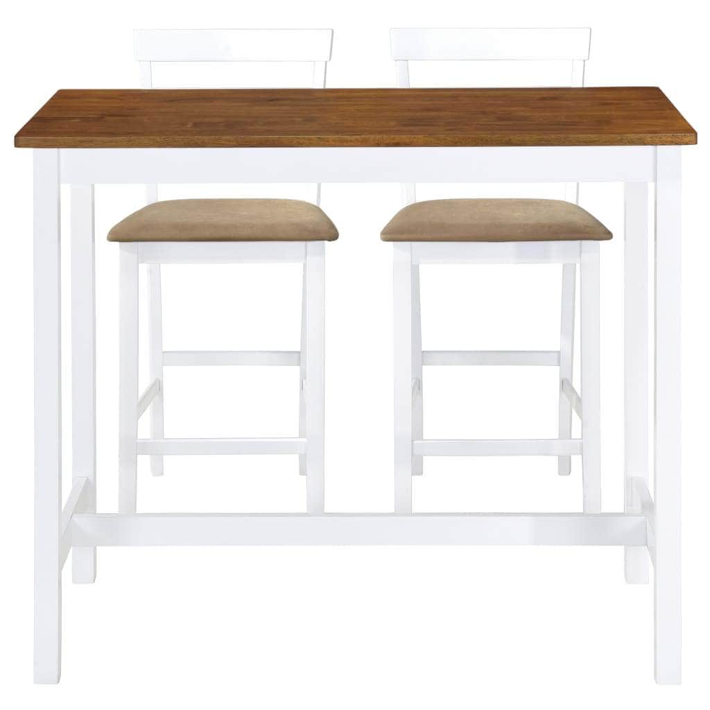 Brown colour - Bar Table and Stool Set 3 Pieces MDF Dark Brown
