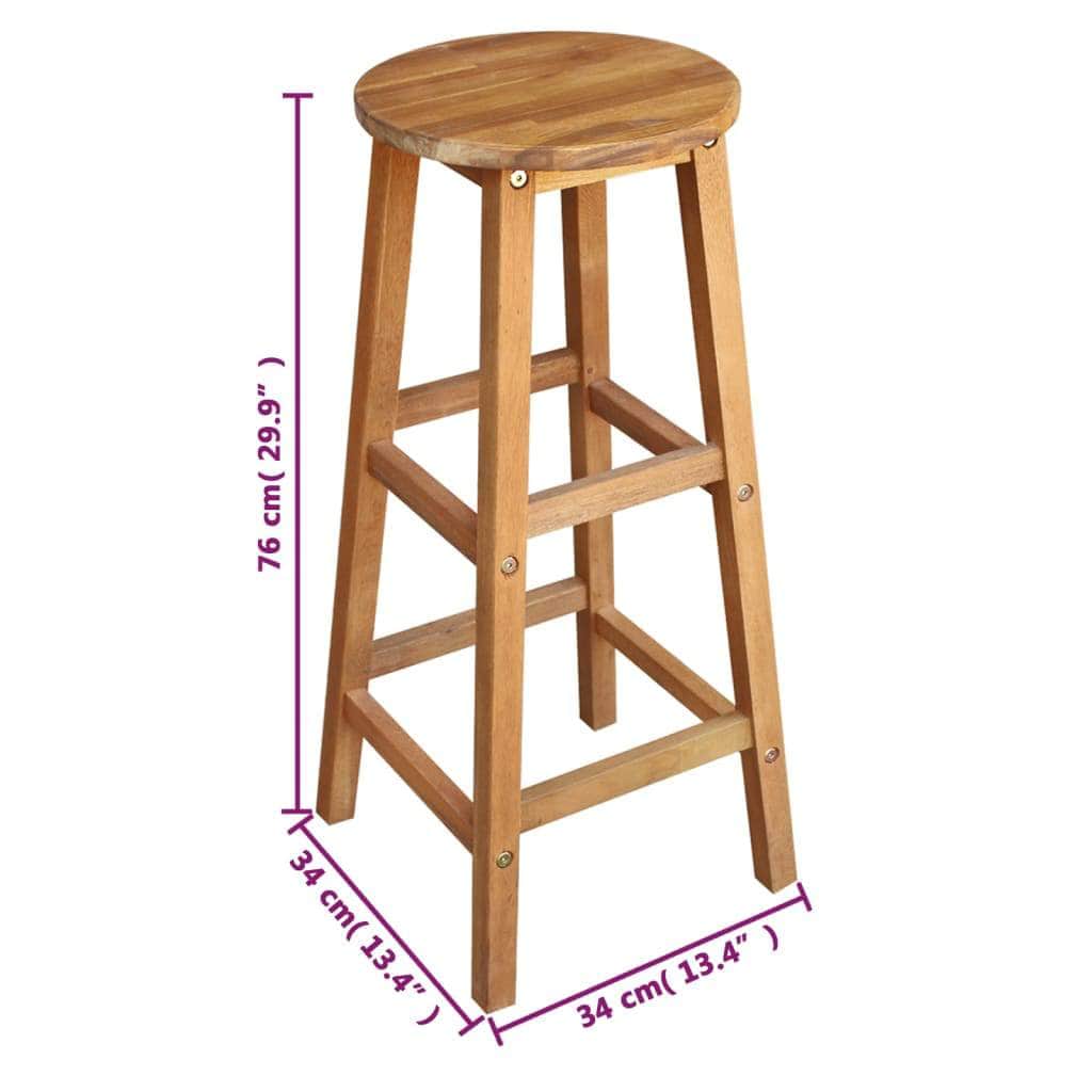 Bar Table and Stool Set 3 Pieces Solid Acacia Wood