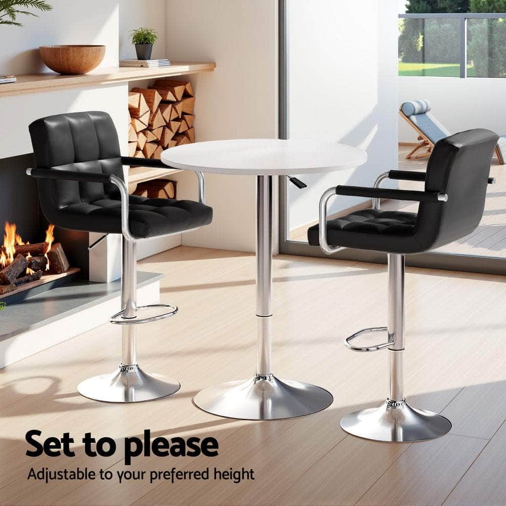 Bar Table and Stools Set Dining Desk Kitchen Chairs Cafe Pub