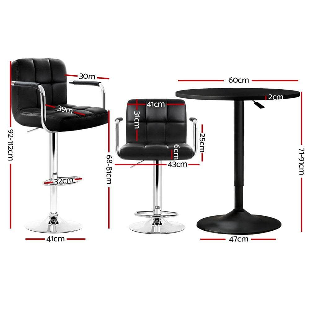 Bar Table and Stools Set Dining Desk Kitchen Chairs Cafe Pub