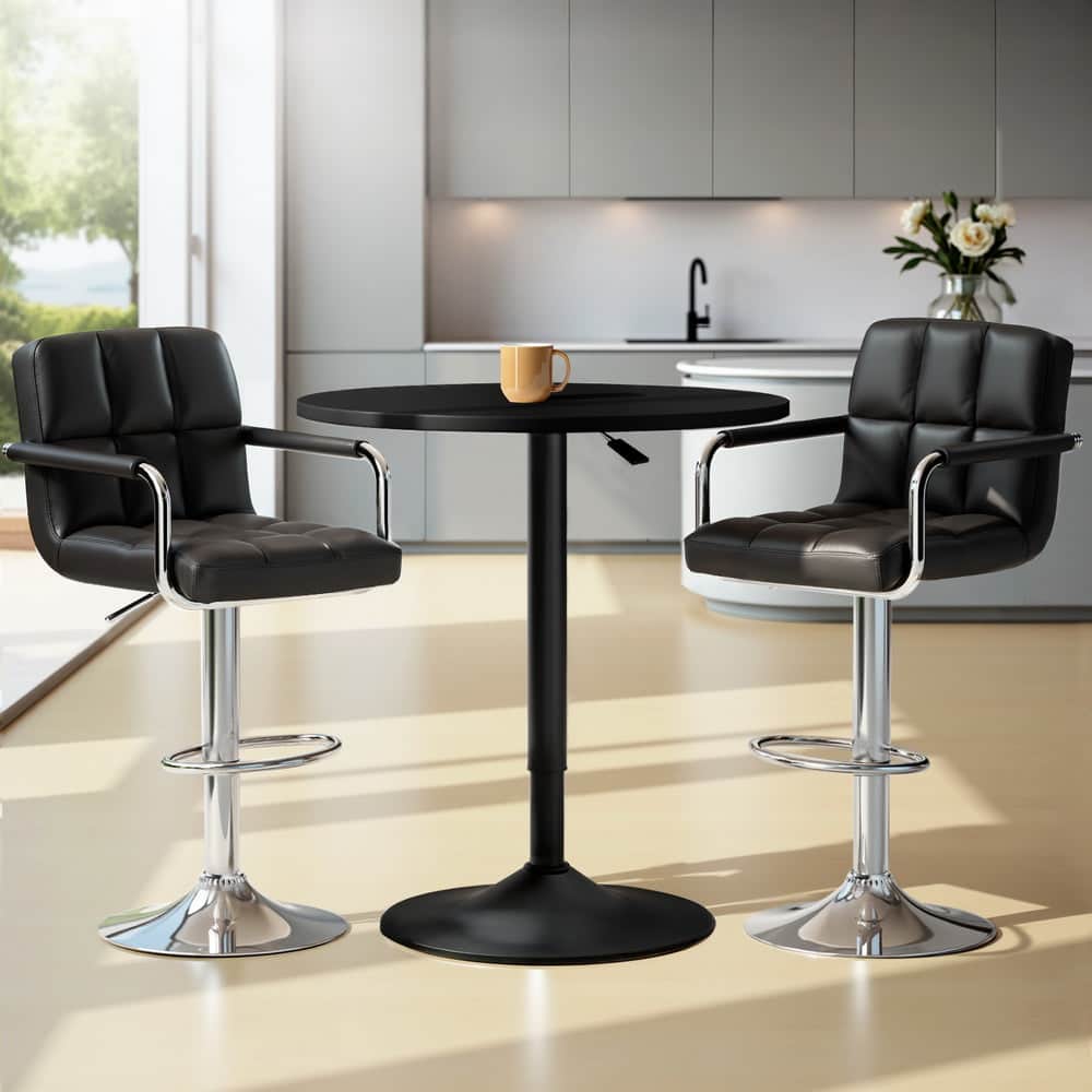 Bar Table and Stools Set Dining Desk Kitchen Chairs Cafe Pub