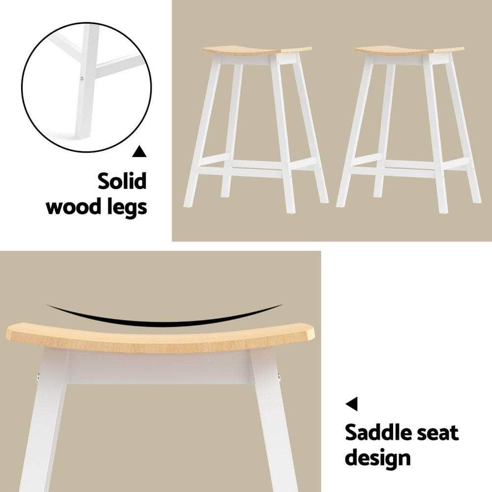 Bar Table and Stools Set Dining Desk Solid Wood Kitchen Chairs Cafe Pub