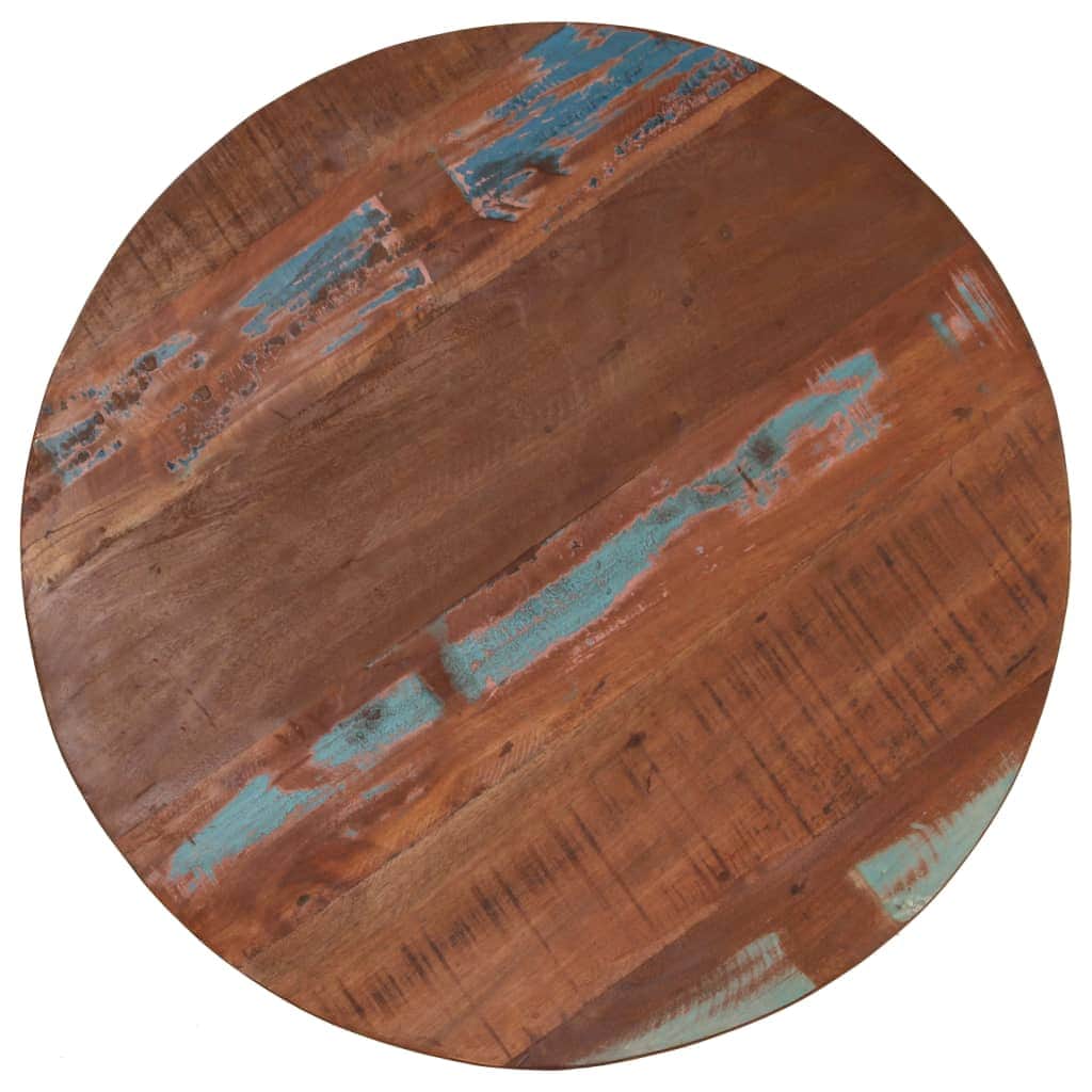 Bar Table Black Solid Reclaimed Wood