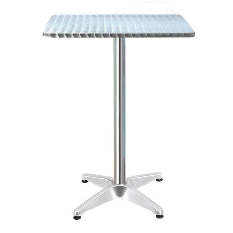 Outdoor Bar Table Adjustable Aluminium Square 70/110Cm