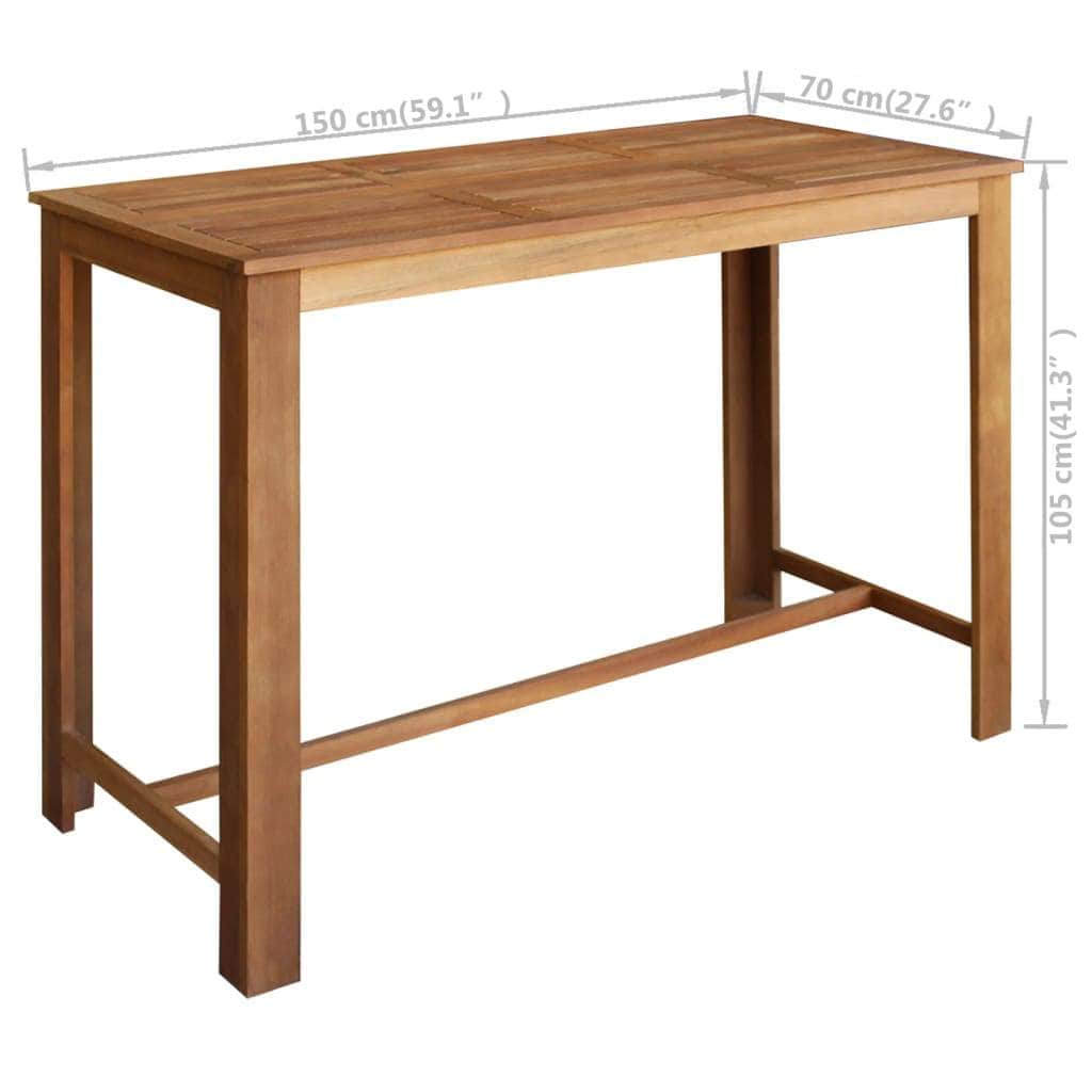 Bar Table Solid Acacia Wood