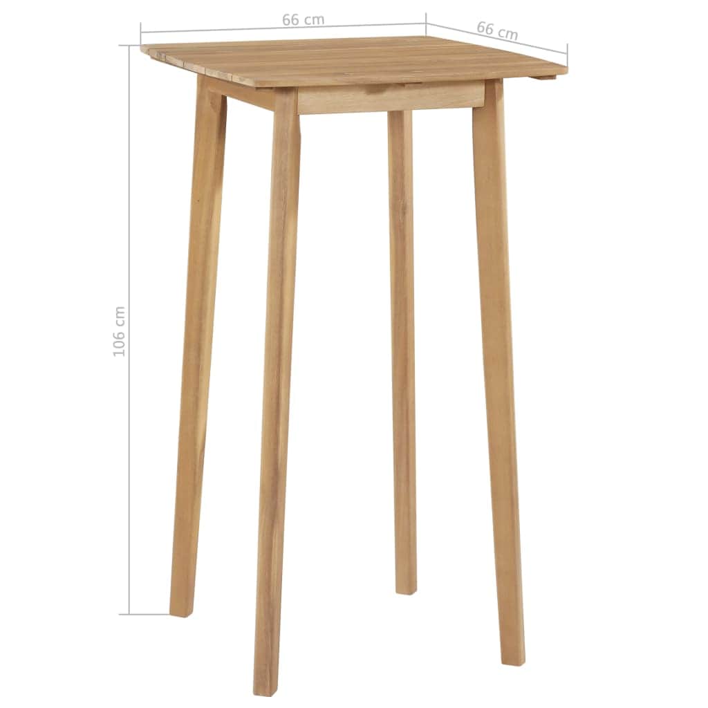 Bar Table Solid Acacia Wood -Brown
