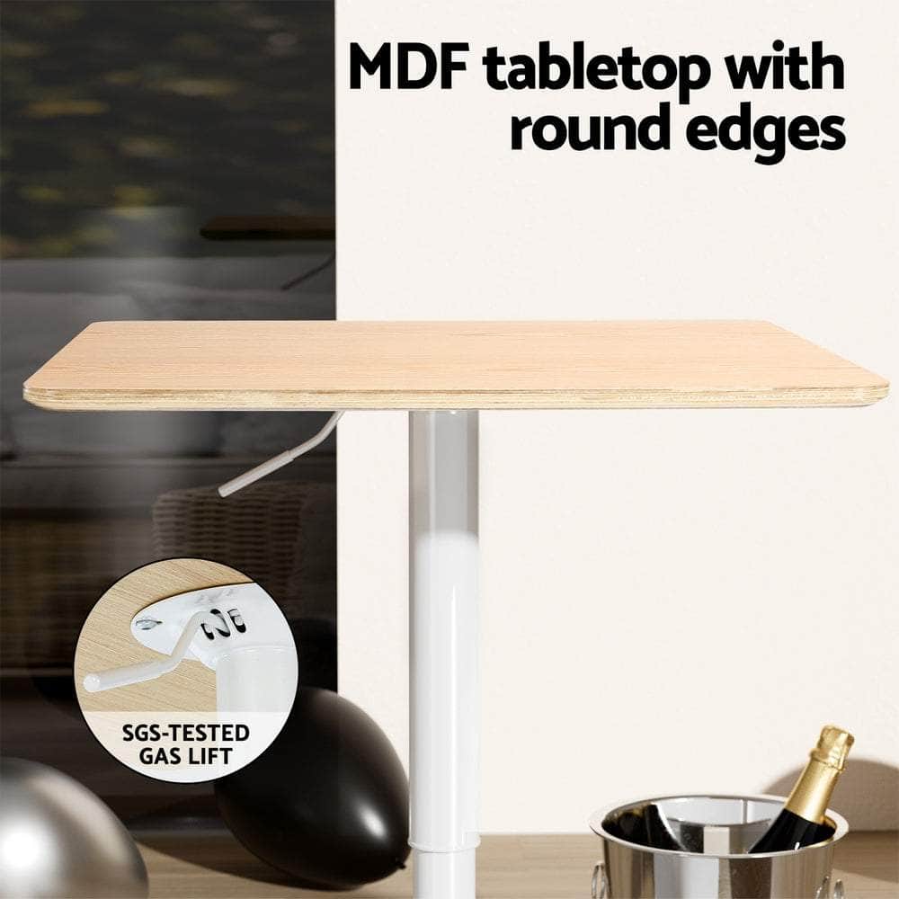 Bar Table Swivel Base Gas Lift Counter Dining Table Square Pine