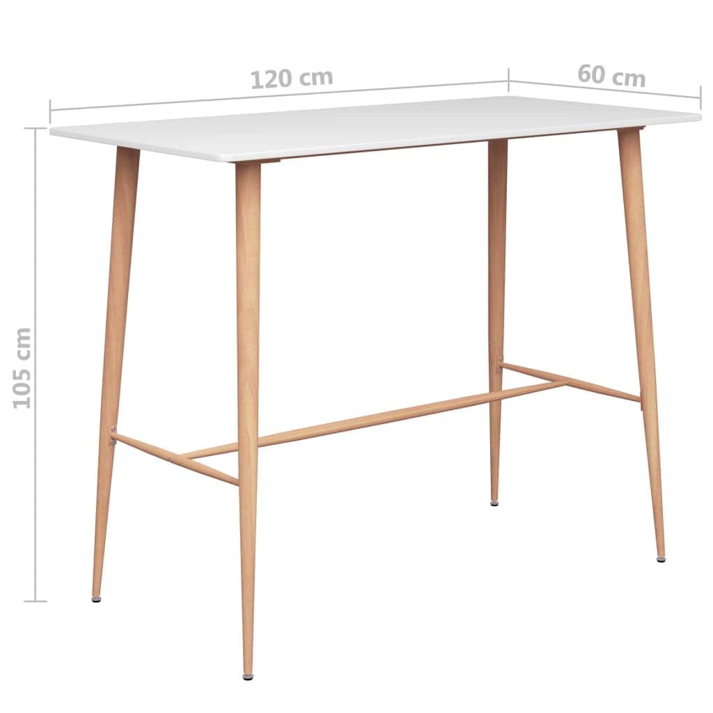 Metal finish - Bar Table White Metal