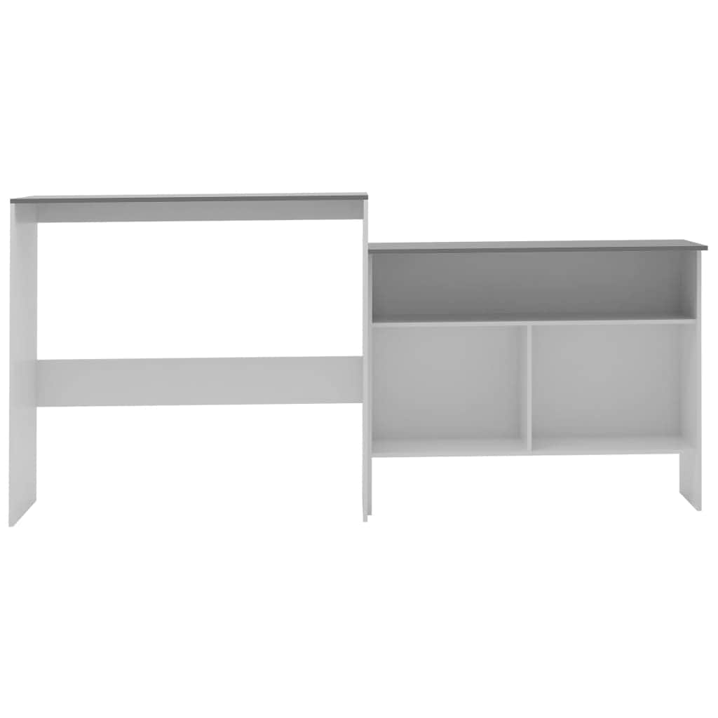 Bar Table with 2 Table Tops White and Grey