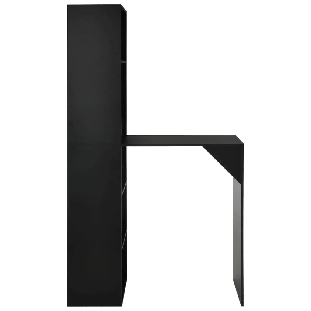 Bar Table with Cabinet Black