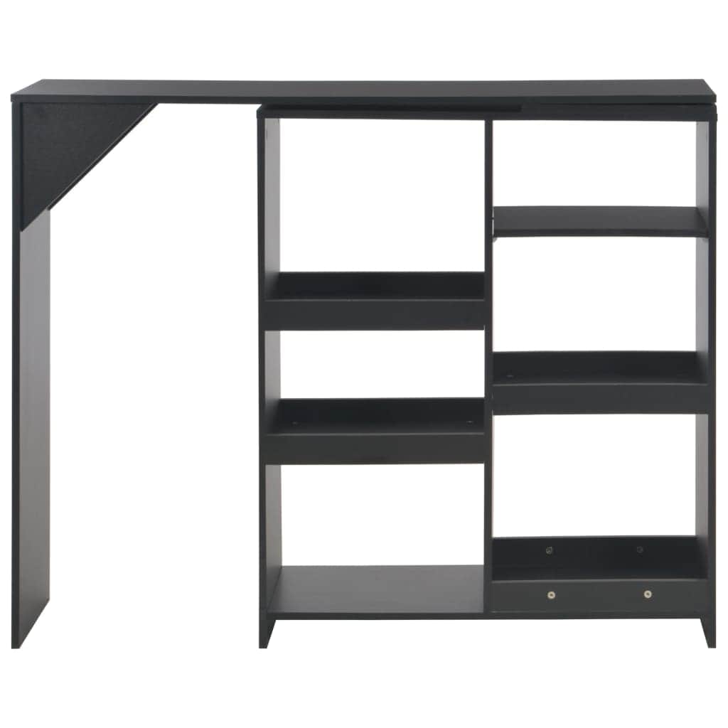 Bar Table with Moveable Shelf Black