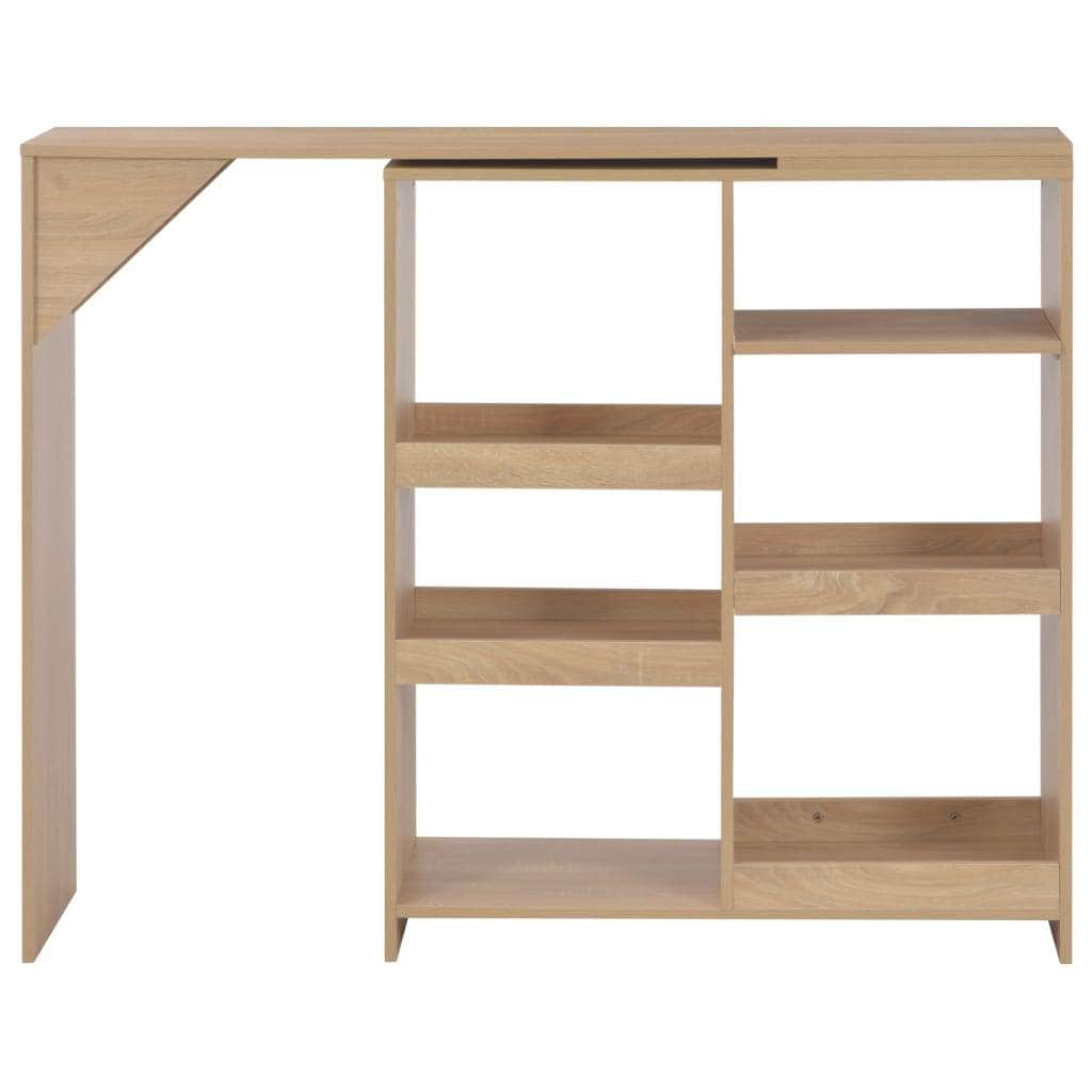 Bar Table with Moveable Shelf Oak