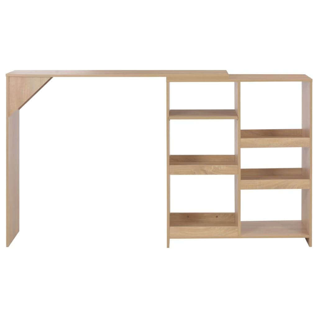 Bar Table with Moveable Shelf Oak