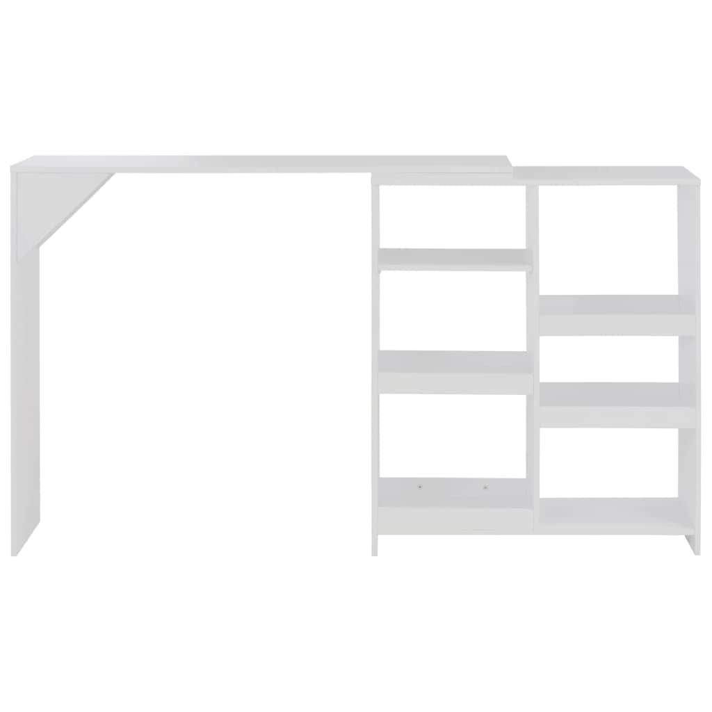 Bar Table with Moveable Shelf -White