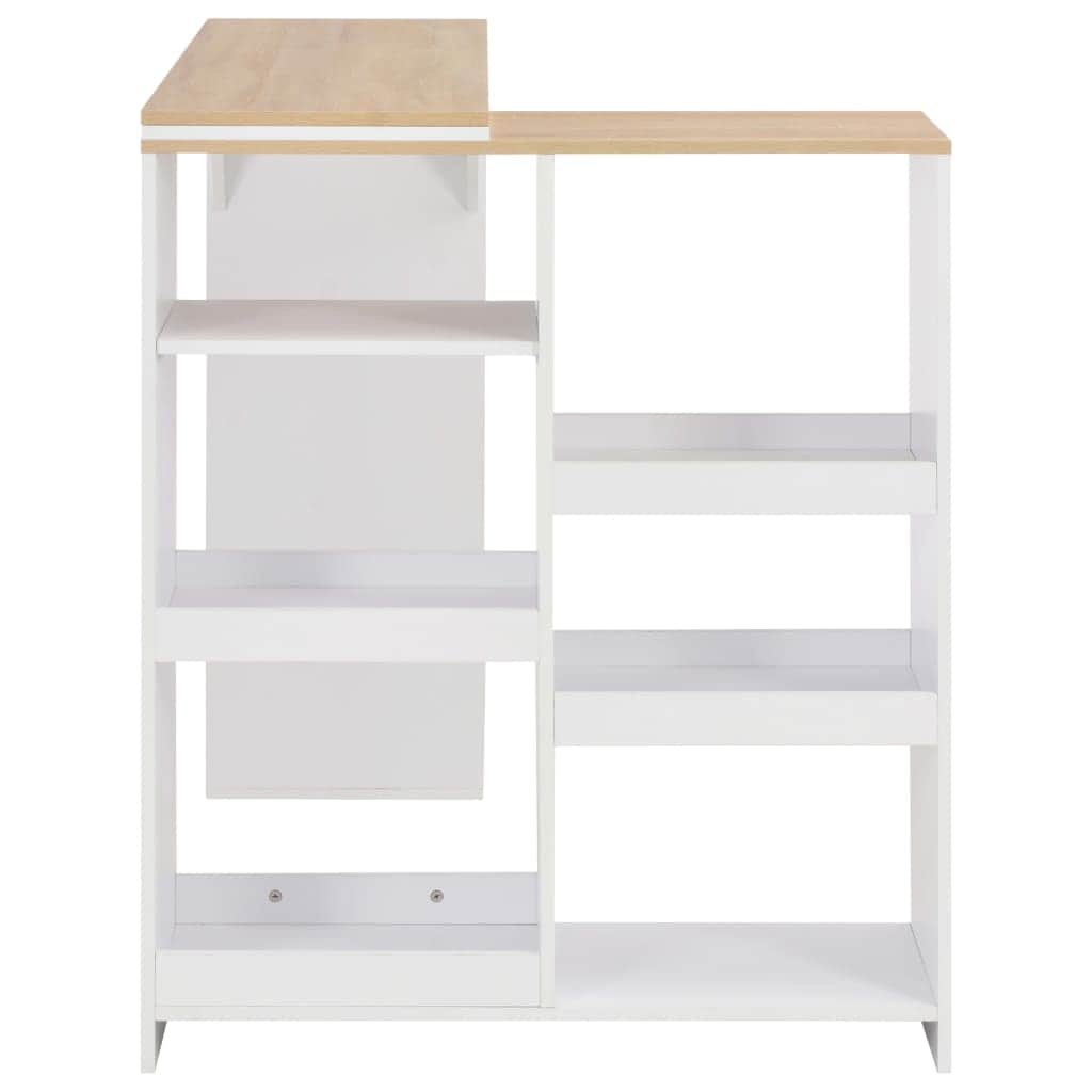 Bar Table with Moveable Shelf ,White