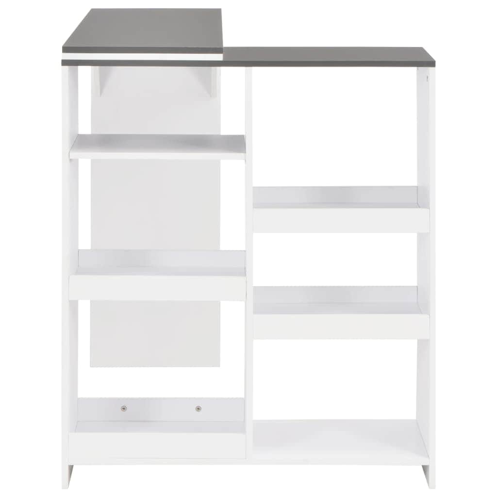 Bar Table with Moveable Shelf White