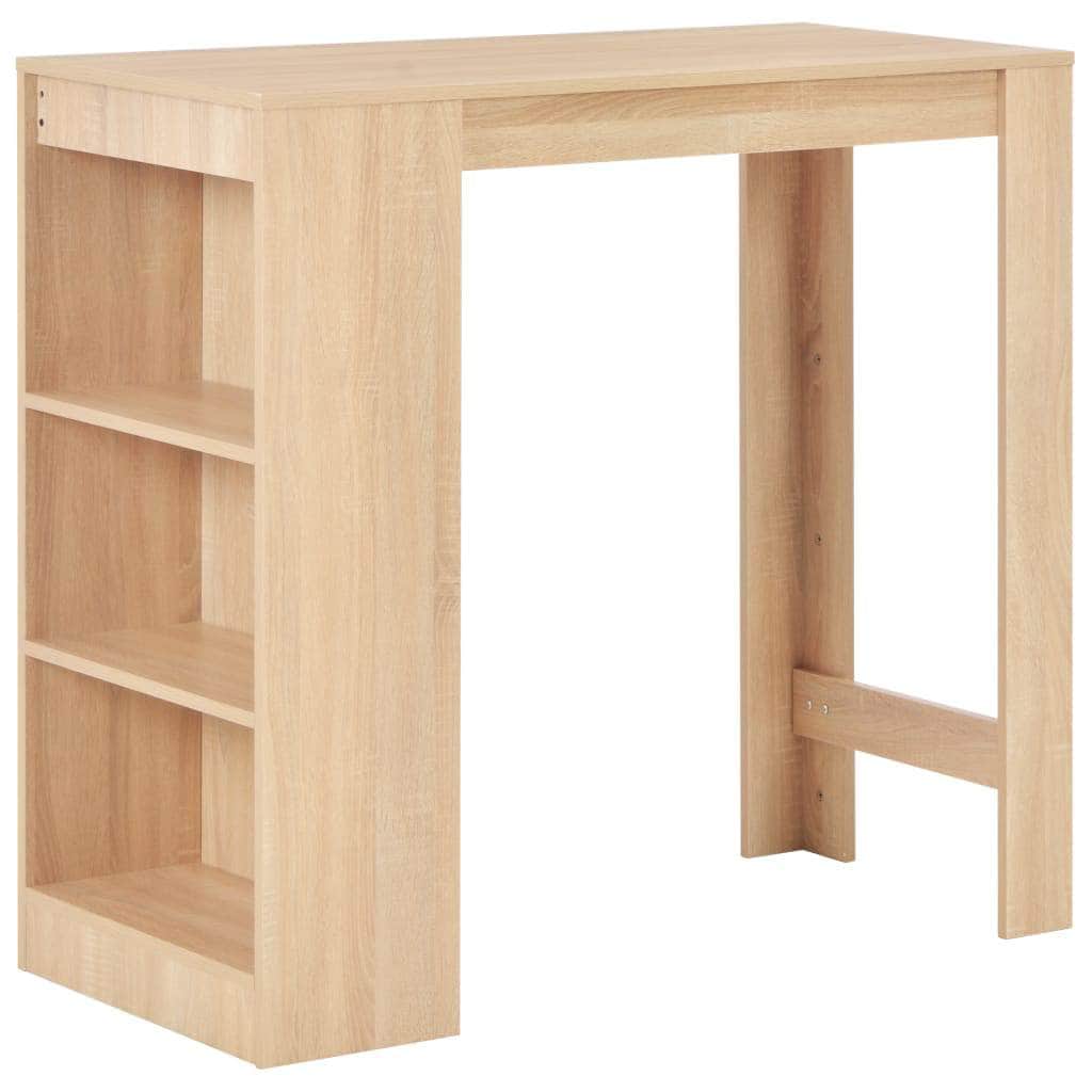 Bar Table with Shelf Oak - Simple deals