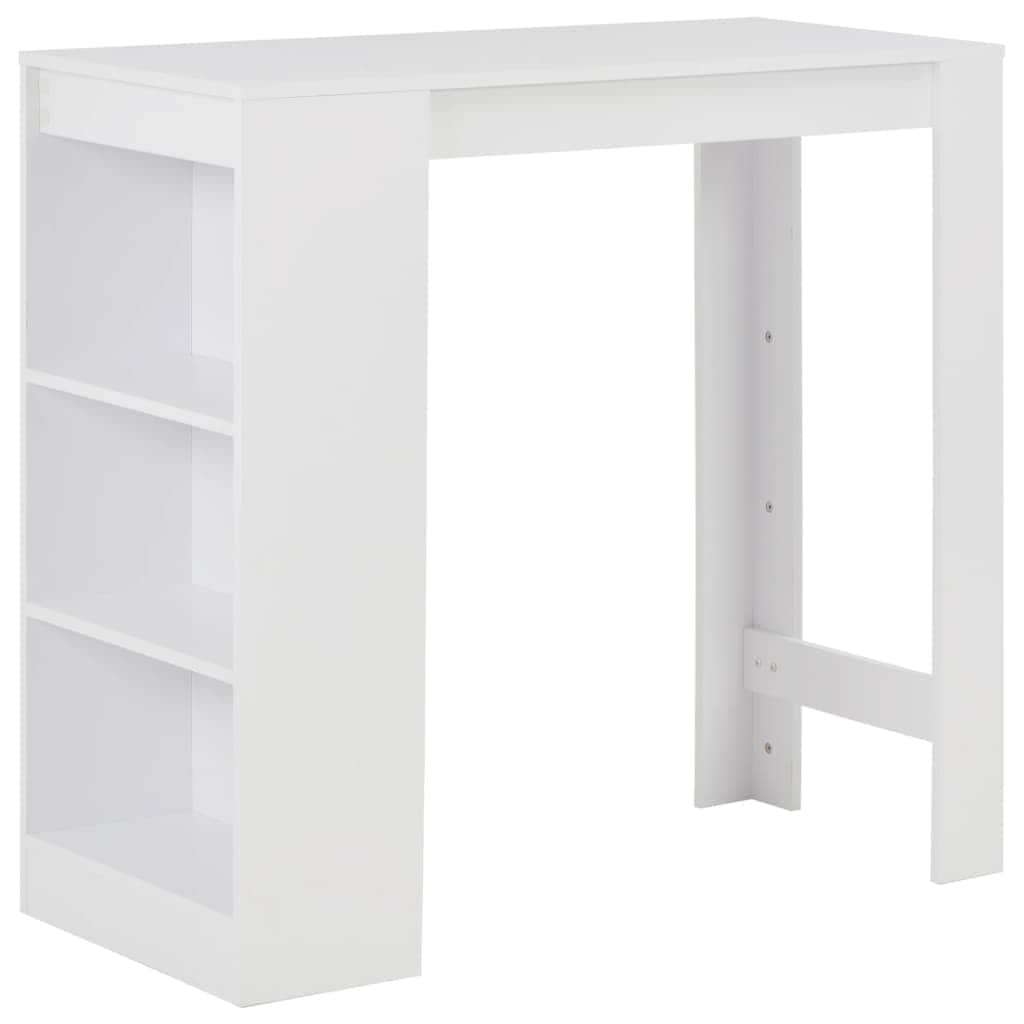 Bar Table with Shelf - White - Simple deals