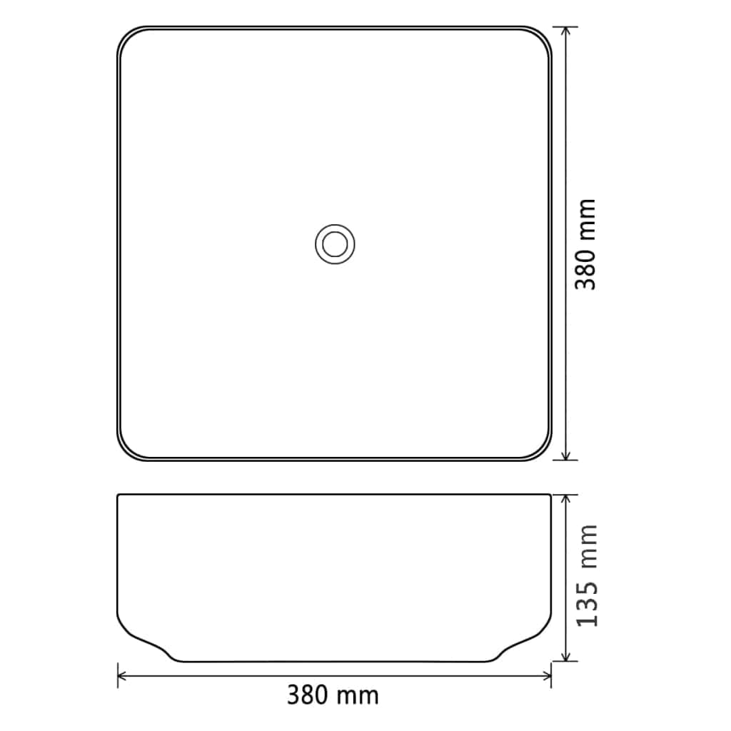 Basin Ceramic Square "Black"
