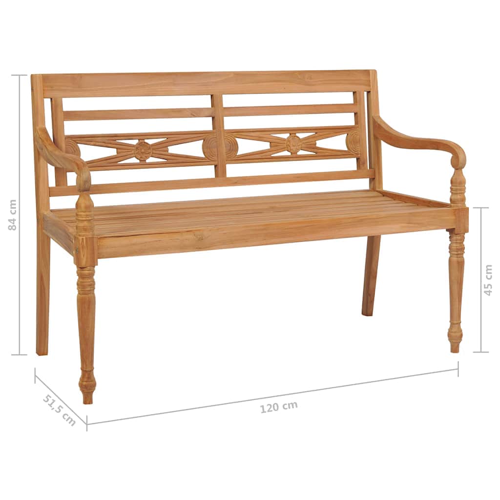 Batavia Bench 120 cm Teak - Simple deals