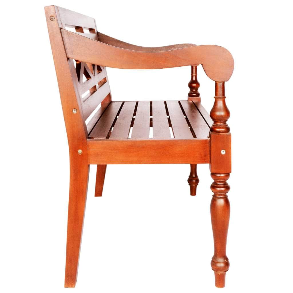 Batavia Bench 98 cm Solid Mahogany Wood Dark Brown