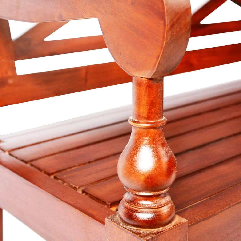 Batavia Bench 98 cm Solid Mahogany Wood Dark Brown