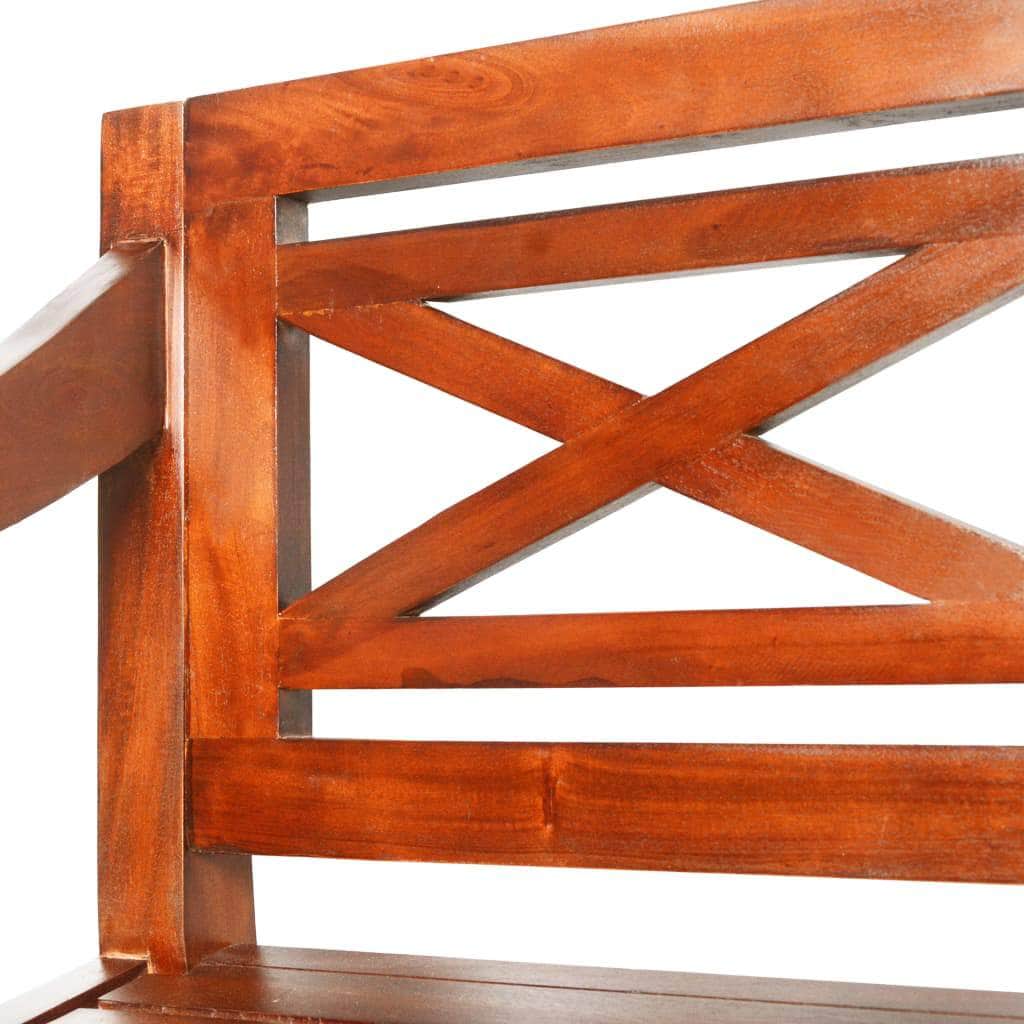 Batavia Bench 98 cm Solid Mahogany Wood Dark Brown