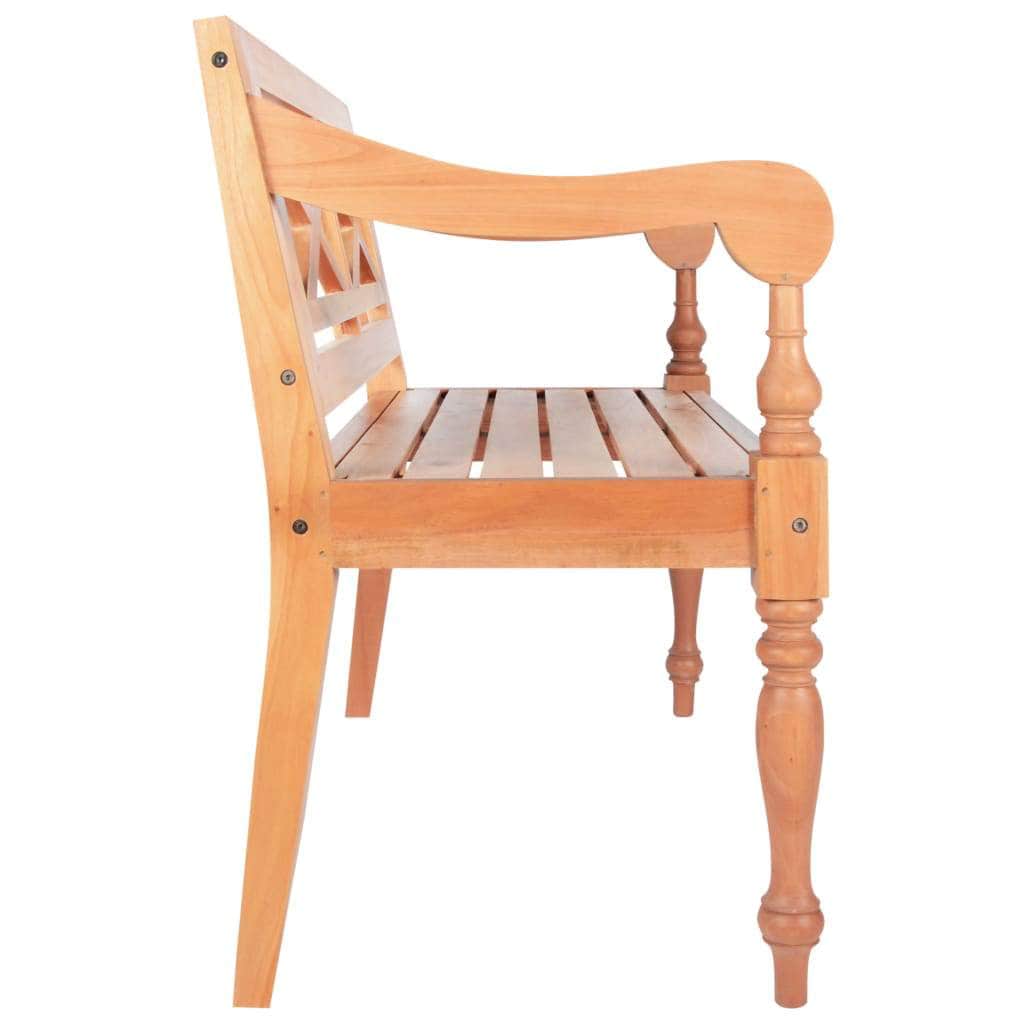 Batavia Bench 98 cm Solid Mahogany Wood Light Brown