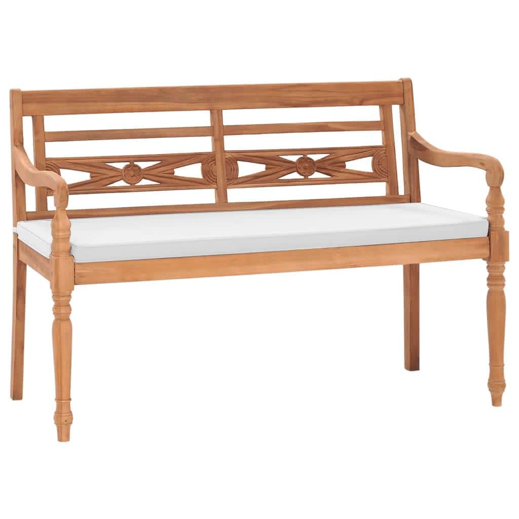 Batavia Bench with Cushions 120 cm Teak - Simple deals