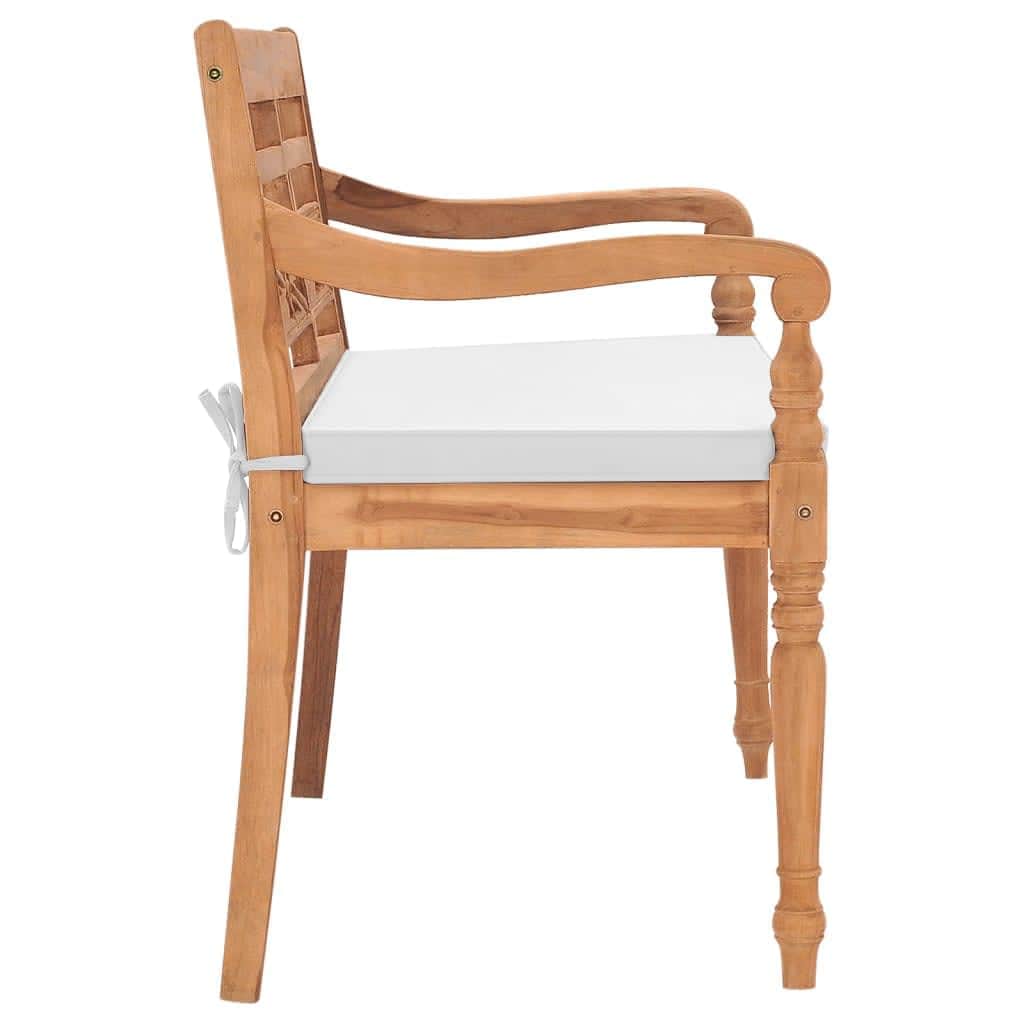 Batavia Bench with Cushions 120 cm Teak - Simple deals
