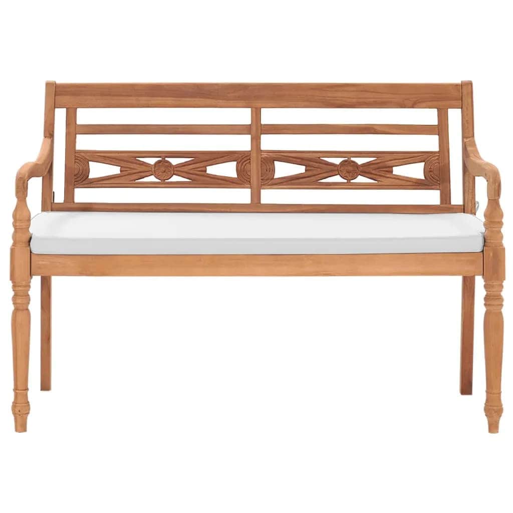 Batavia Bench with Cushions 120 cm Teak - Simple deals