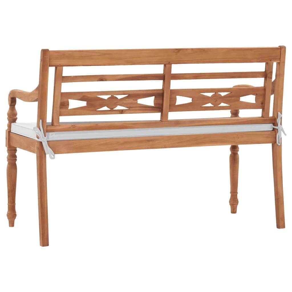 Batavia Bench with Cushions 120 cm Teak - Simple deals