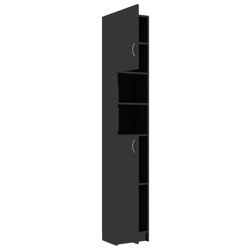 Bathroom Cabinet High Gloss Black 1 Chipboard