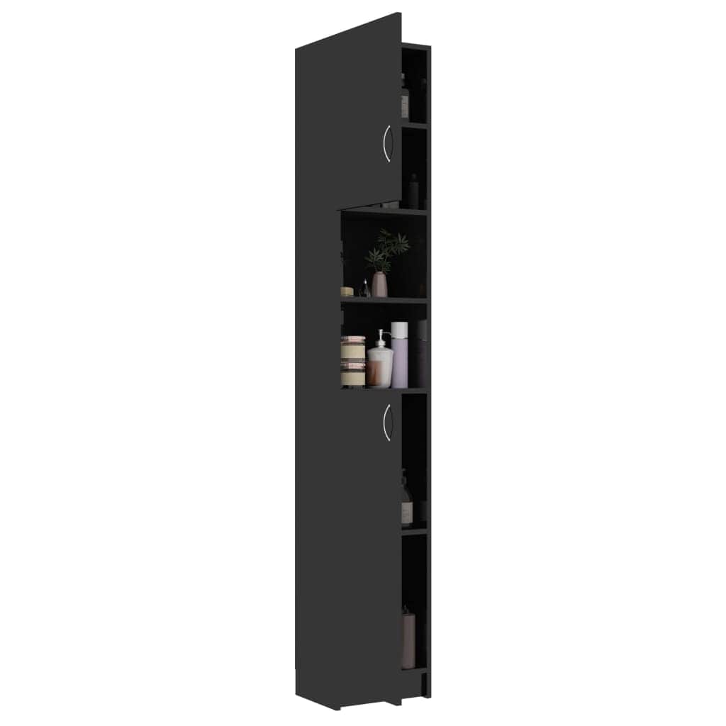 Bathroom Cabinet High Gloss Black 1 Chipboard