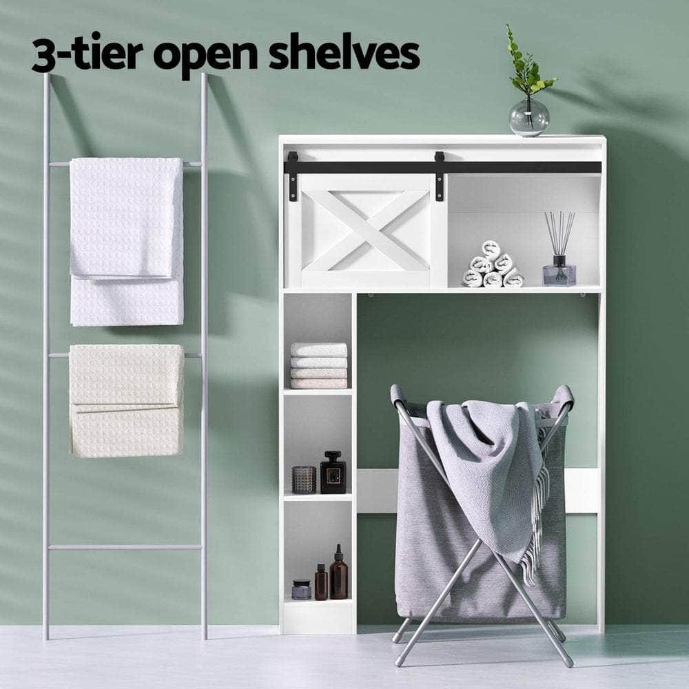 Bathroom Cabinet Over The Toilet Storage Organiser Laundry Shelf 128Cm