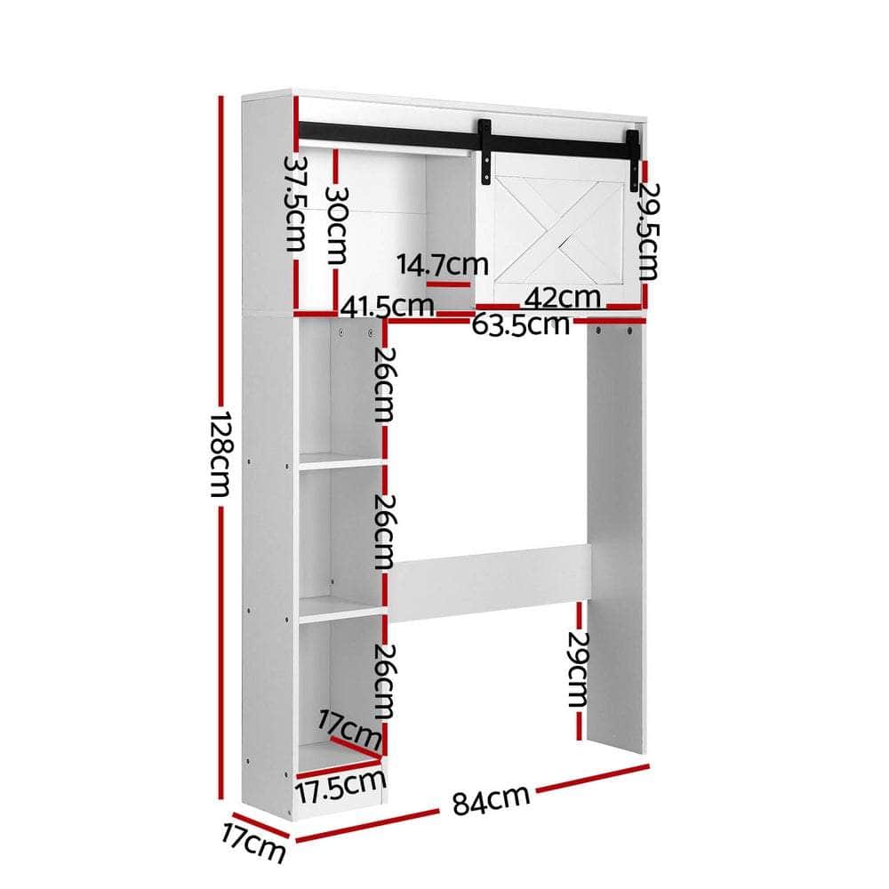 Bathroom Cabinet Over The Toilet Storage Organiser Laundry Shelf 128Cm