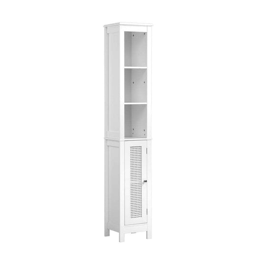 Bathroom Cabinet Storage Laundry Tall Slim Cupboard Rattan
