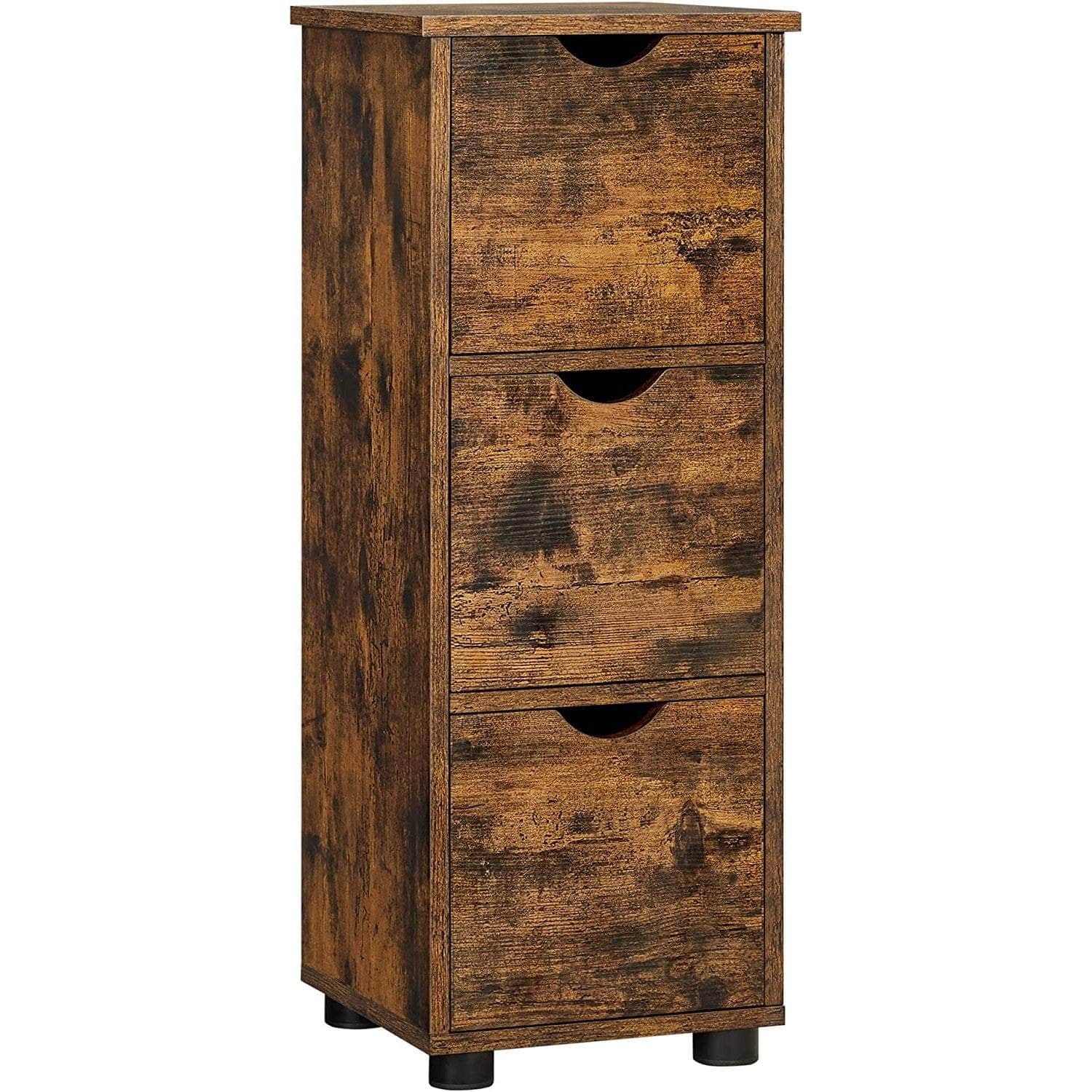 Bathroom Floor Cabinet 3 Drawers Rustic Brown