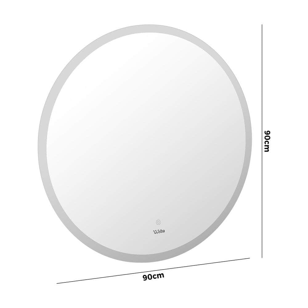 Bathroom LED Mirror 90cm Round Mirror Wall Mounted Vanity Mirror, 90Cm
