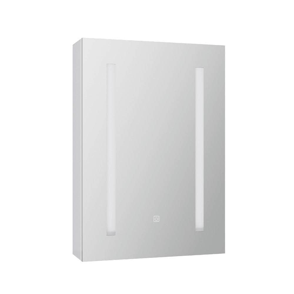 Bathroom Mirror Wall Cabinet LED Light Medicine Makeup Storage