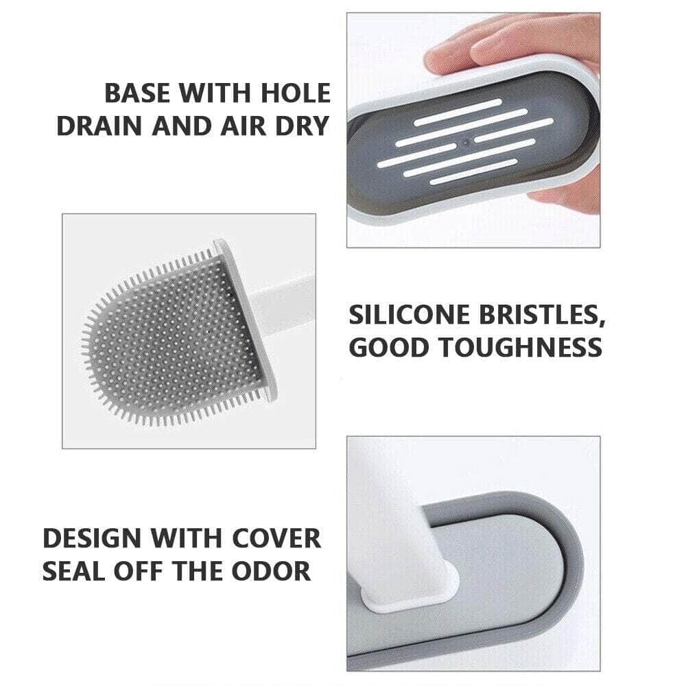 Bathroom Silicone Toilet Brush Set