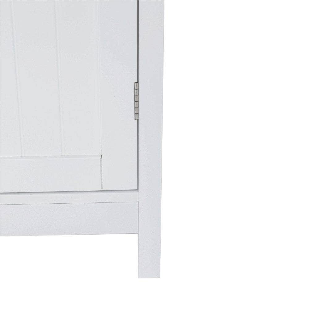 Bathroom Tall Storage Cabinet Organiser With Shelves - White